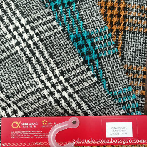 Boucle tartan with loops yarns fabrics
